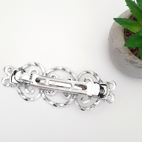 LOT OF X2 Hair Clips💝Multicolor Glass Beaded Hair Clip| Silver Barrettes - Picture 10 of 13